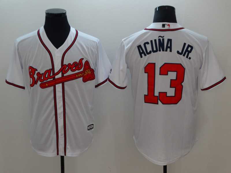 Braves 13 Ronald Acuna Jr. White Cool Base Baseball Jerseys,We sell and wholesale Braves 13 Ronald Acuna Jr. White Cool Base Baseball Jerseys on line form chian!